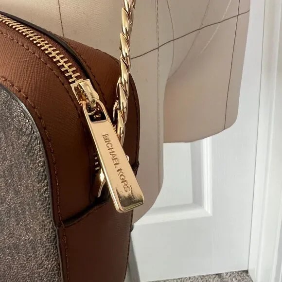 NWT $378 Michael Kors Jet Set Crossbody Bag Brown Adjustable Strap Women NEW - Picture 5 of 9